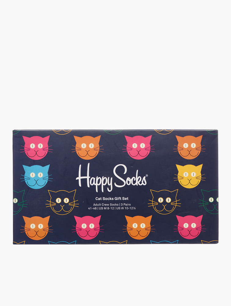 MyRunway Shop Happy Socks Cat Gift Socks Set 3 Pack for Women & Men